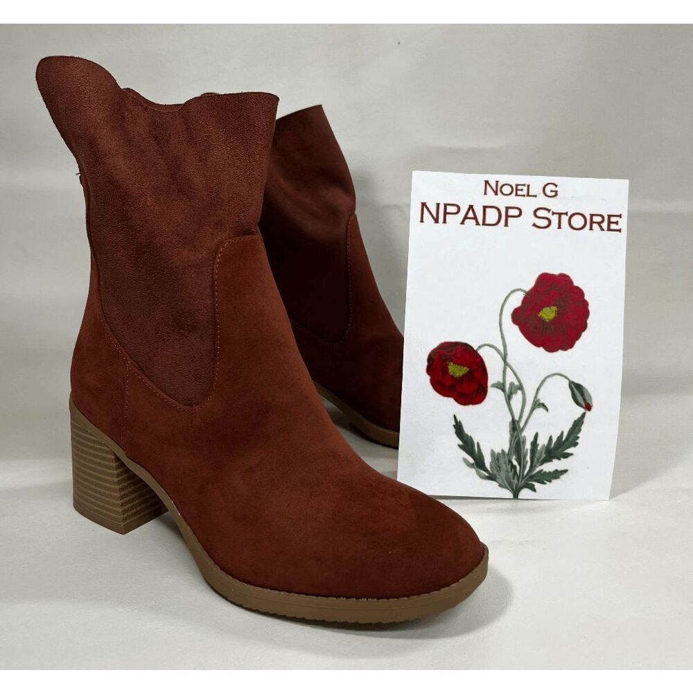 Sun + Stone Women's Lyraa Booties - Mahogany 8M